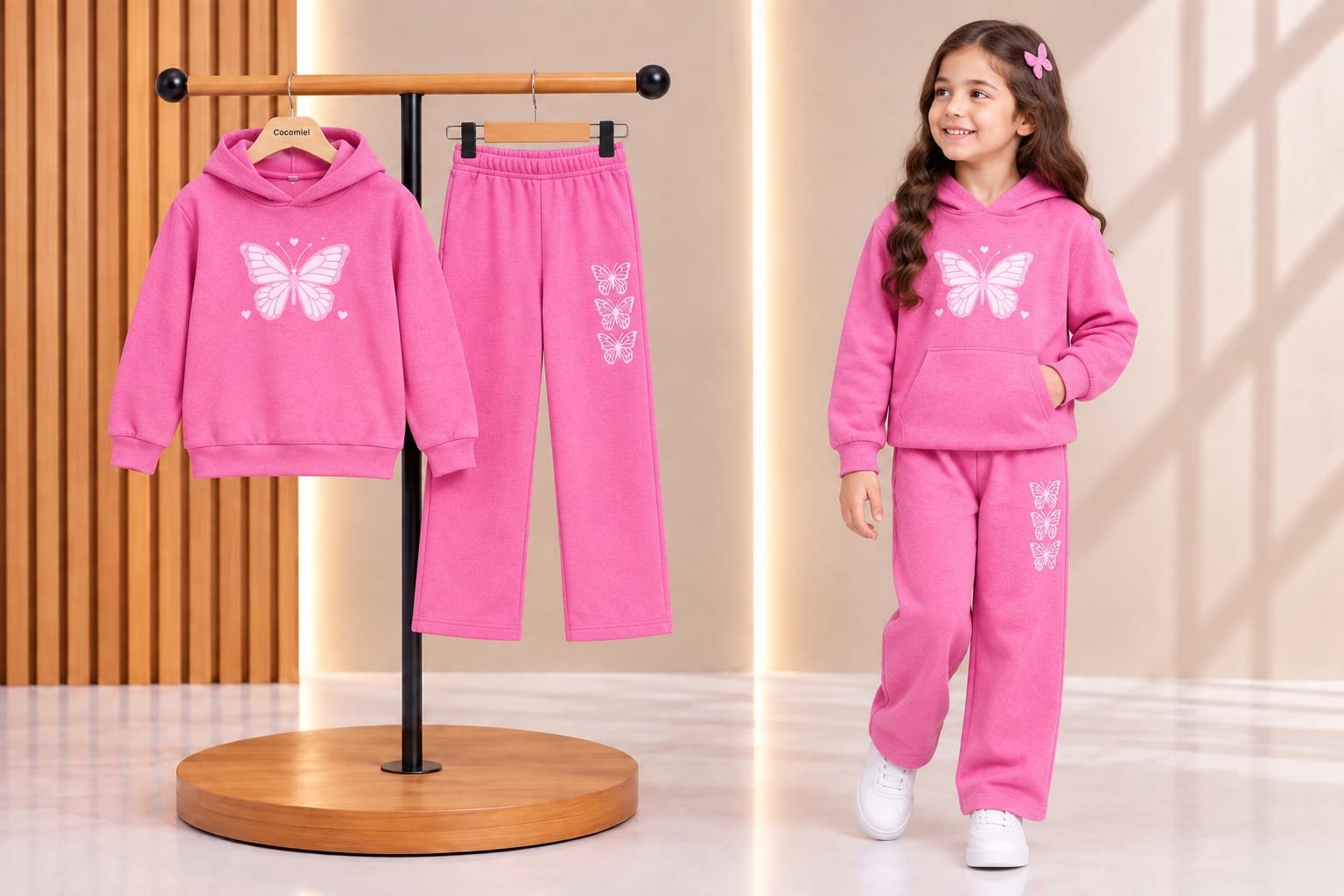 Butterfly Girls Hoodie & Trouser Set | 2–12 Years - alternate view