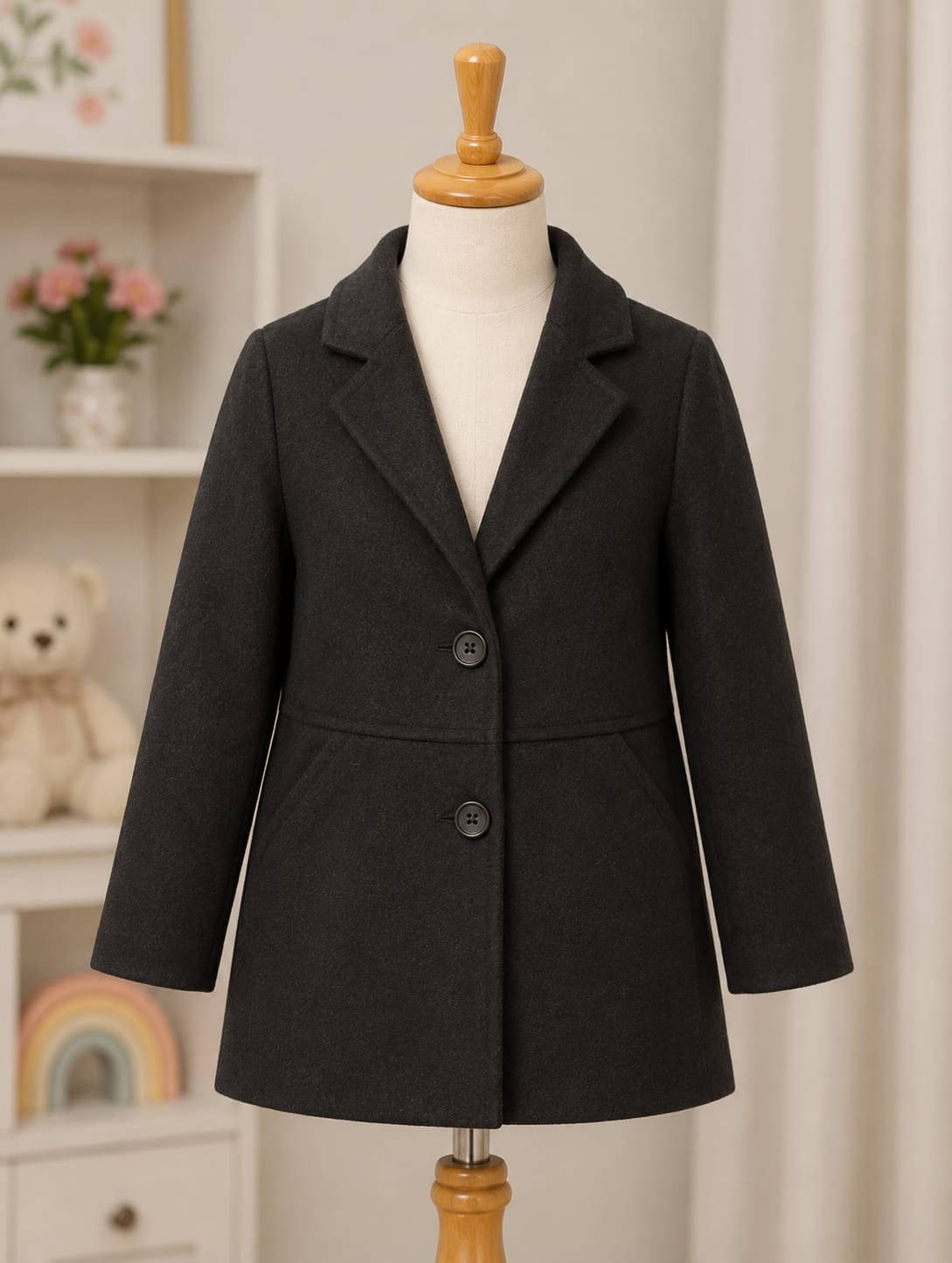 Girls Winter Coat / Trench Coat - alternate view