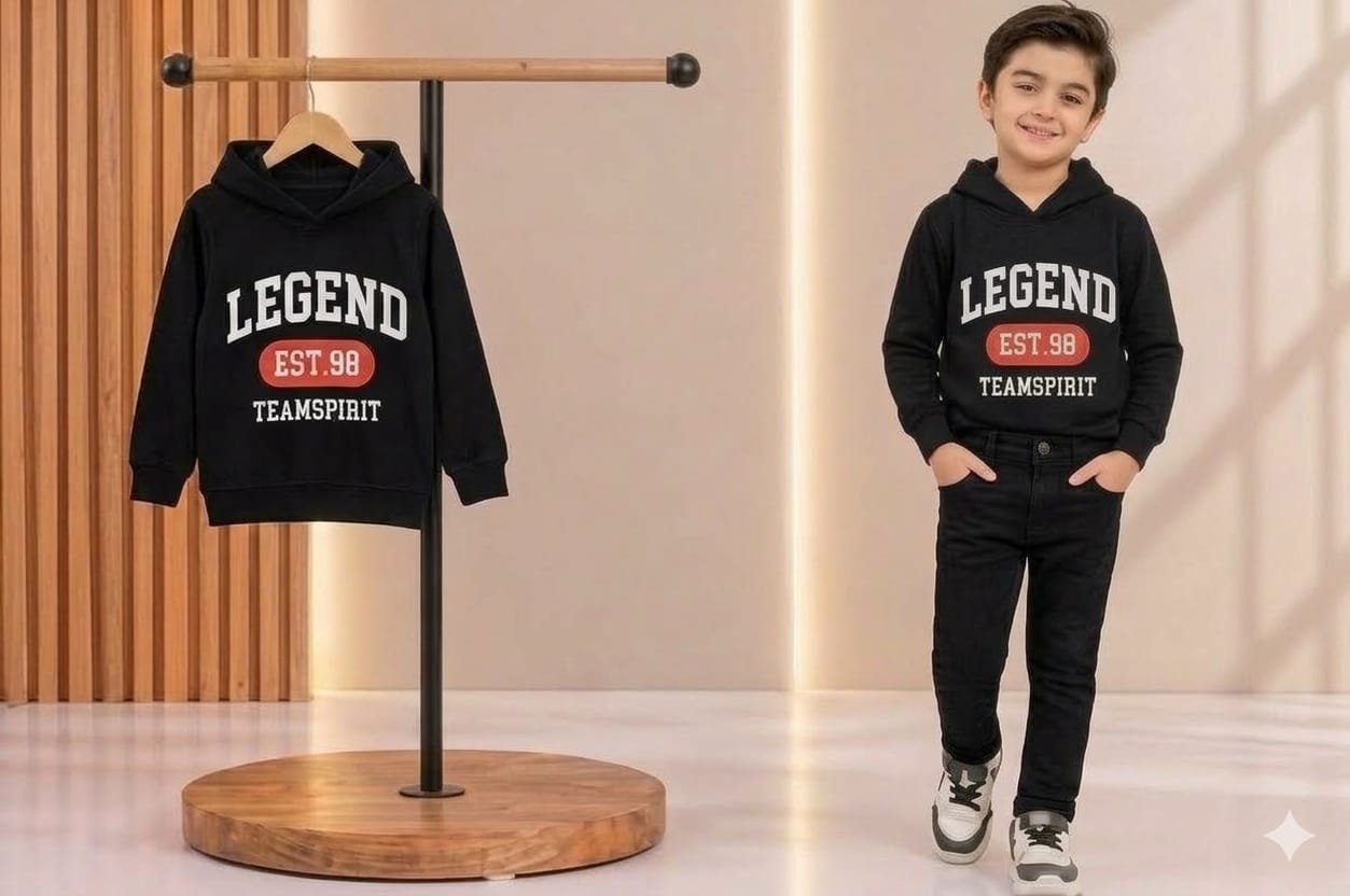 Legend Boys Black Pullover Hoodie