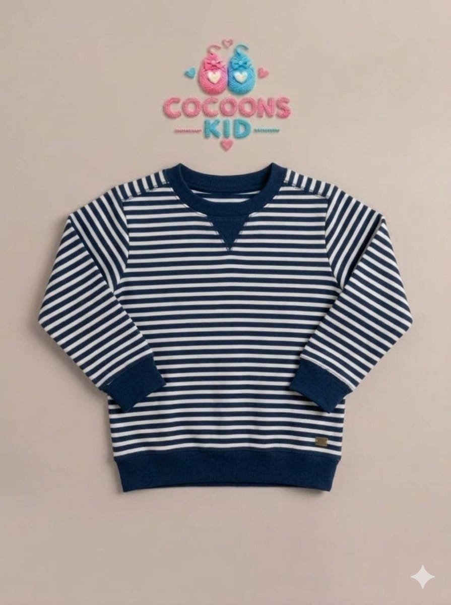 Blue/White Premium Striped Sweatshirt - alternate view