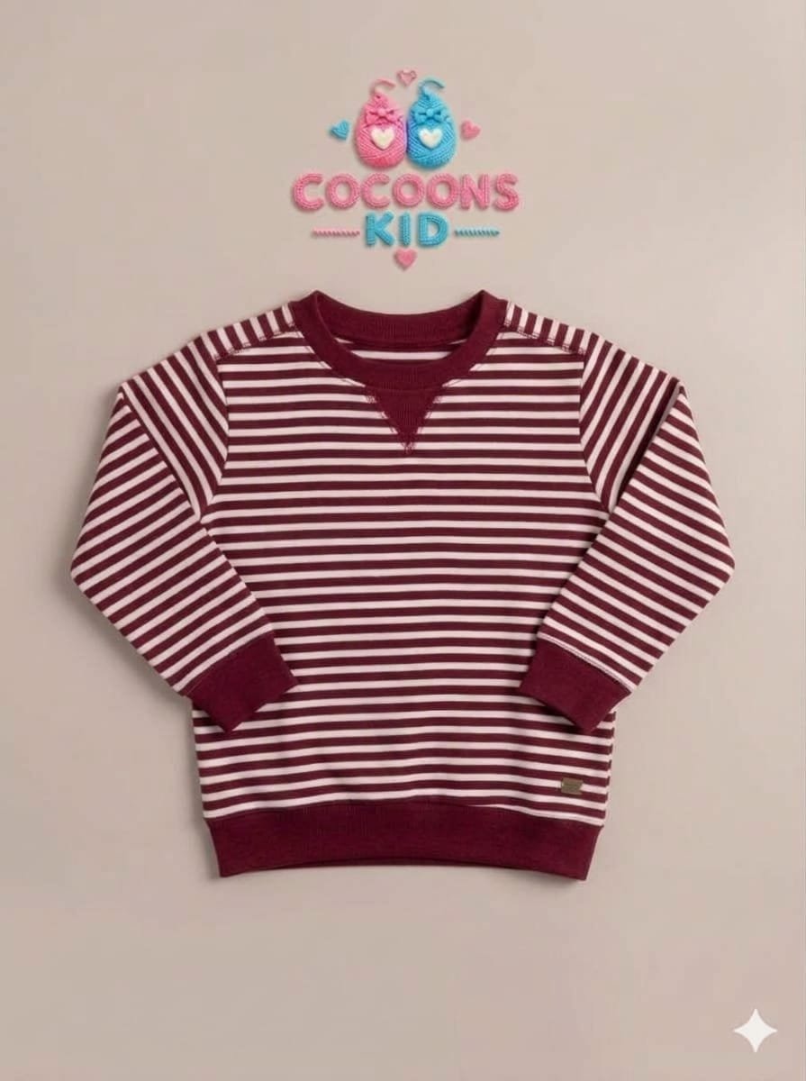 Red/White Premium Striped Sweatshirt - alternate view