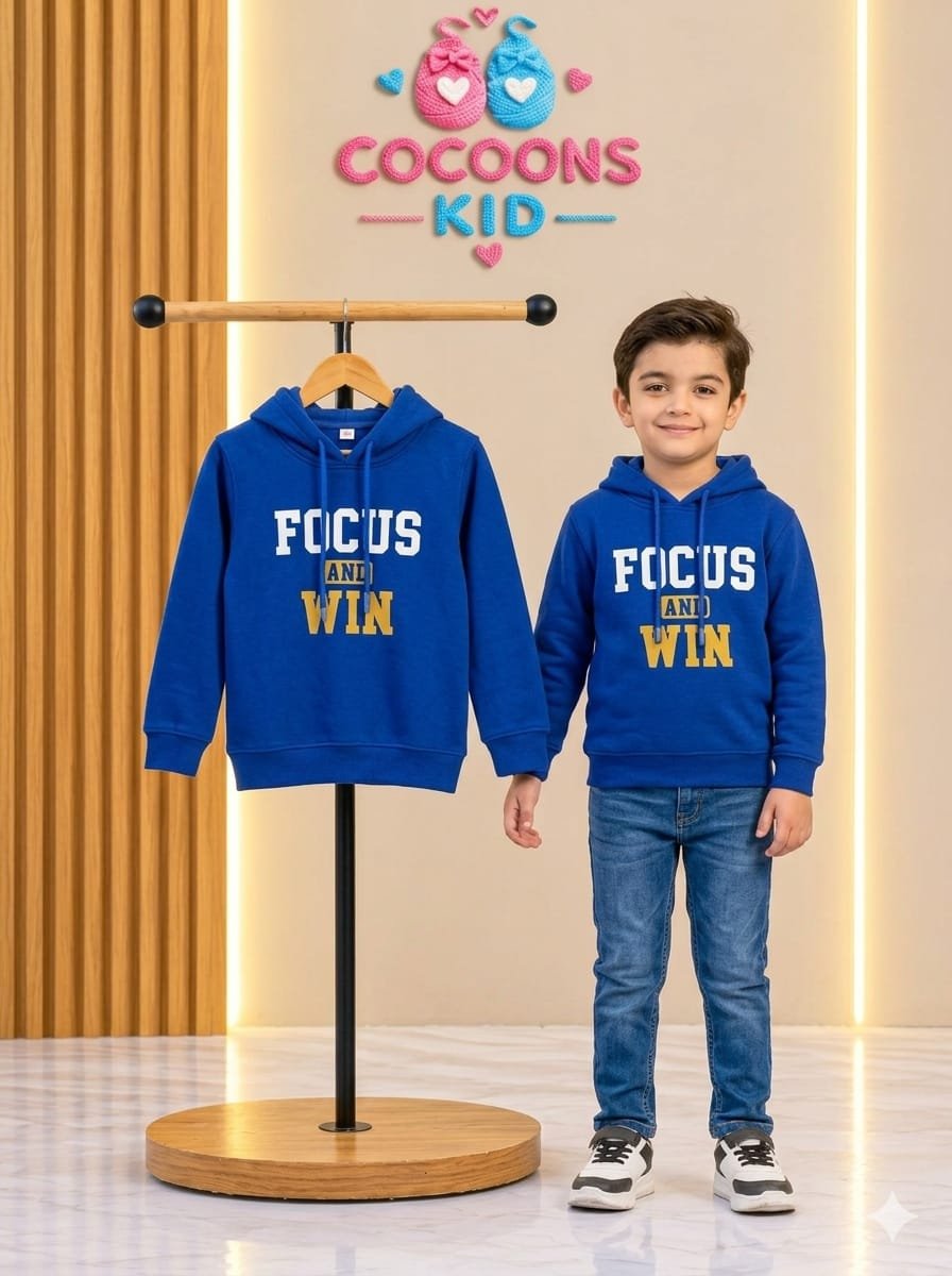 Boys Royal Blue Fleece Pullover Hoodie
