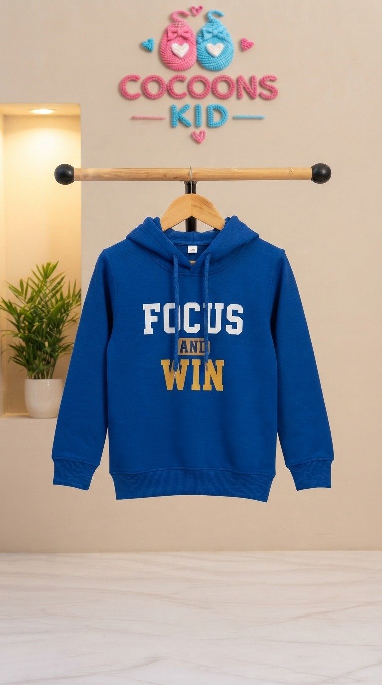 Boys Royal Blue Fleece Pullover Hoodie - alternate view